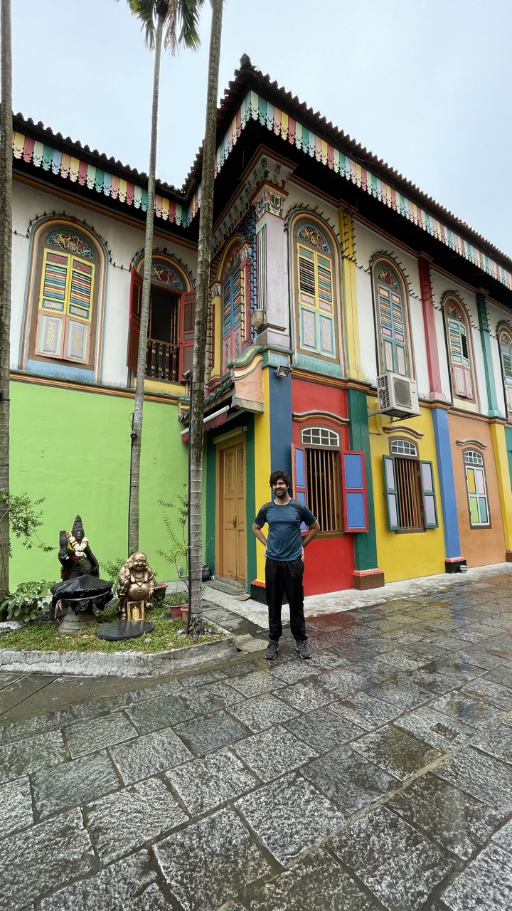 Casas coloridas de Farrer Park em Little India, Singapura